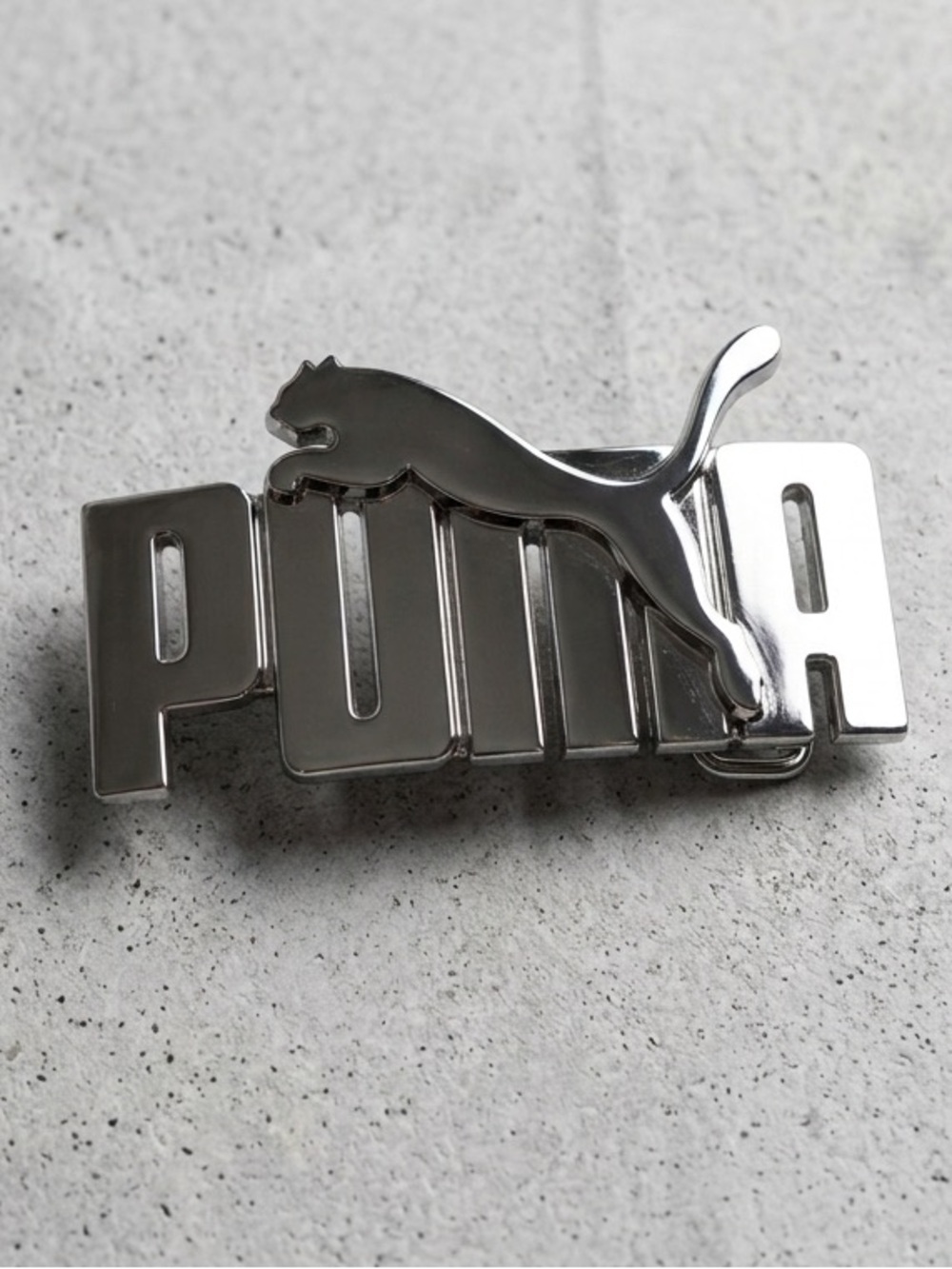 Vintage Puma Silver Chrome Big Logo Belt Buckle Y2K 2000s Sportswear 4”
